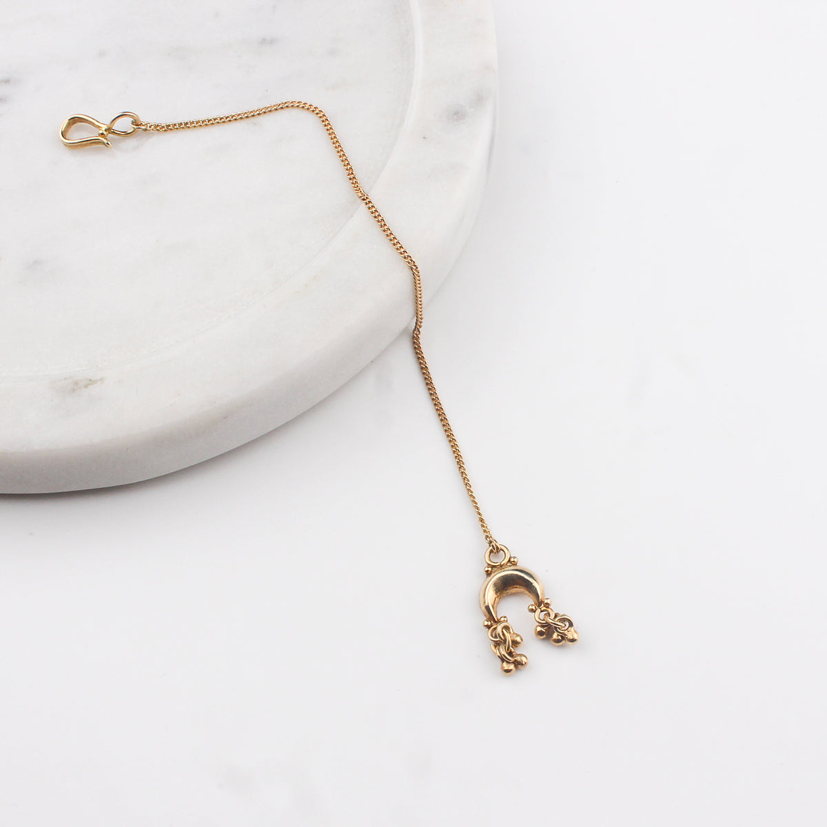 Silver Chandrakor Ghungroo Motif Maang Tika | 22K Gold Plated