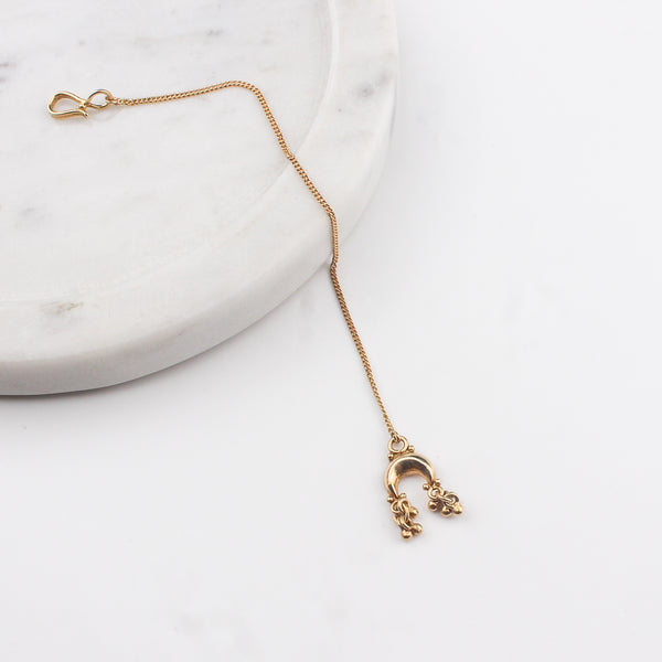Silver Chandrakor Ghungroo Motif Maang Tika | 22K Gold Plated