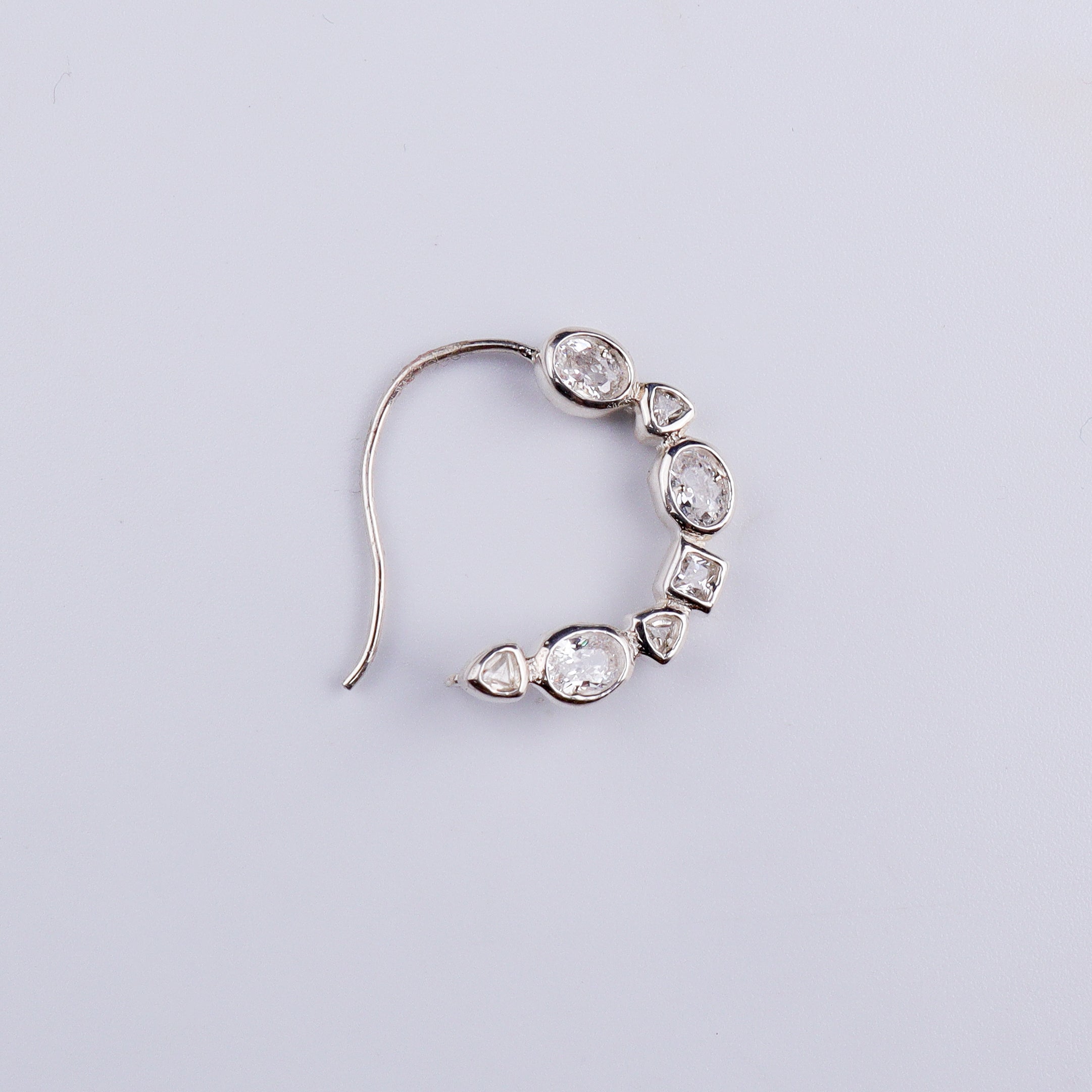 Silver CZ Nath Stones (Left, Pierced) | 92.5 Silver