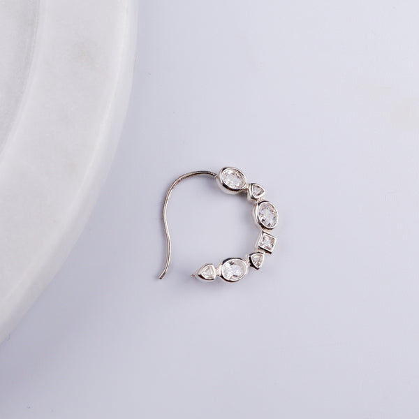 Silver CZ Nath Stones (Left, Pierced) | 92.5 Silver