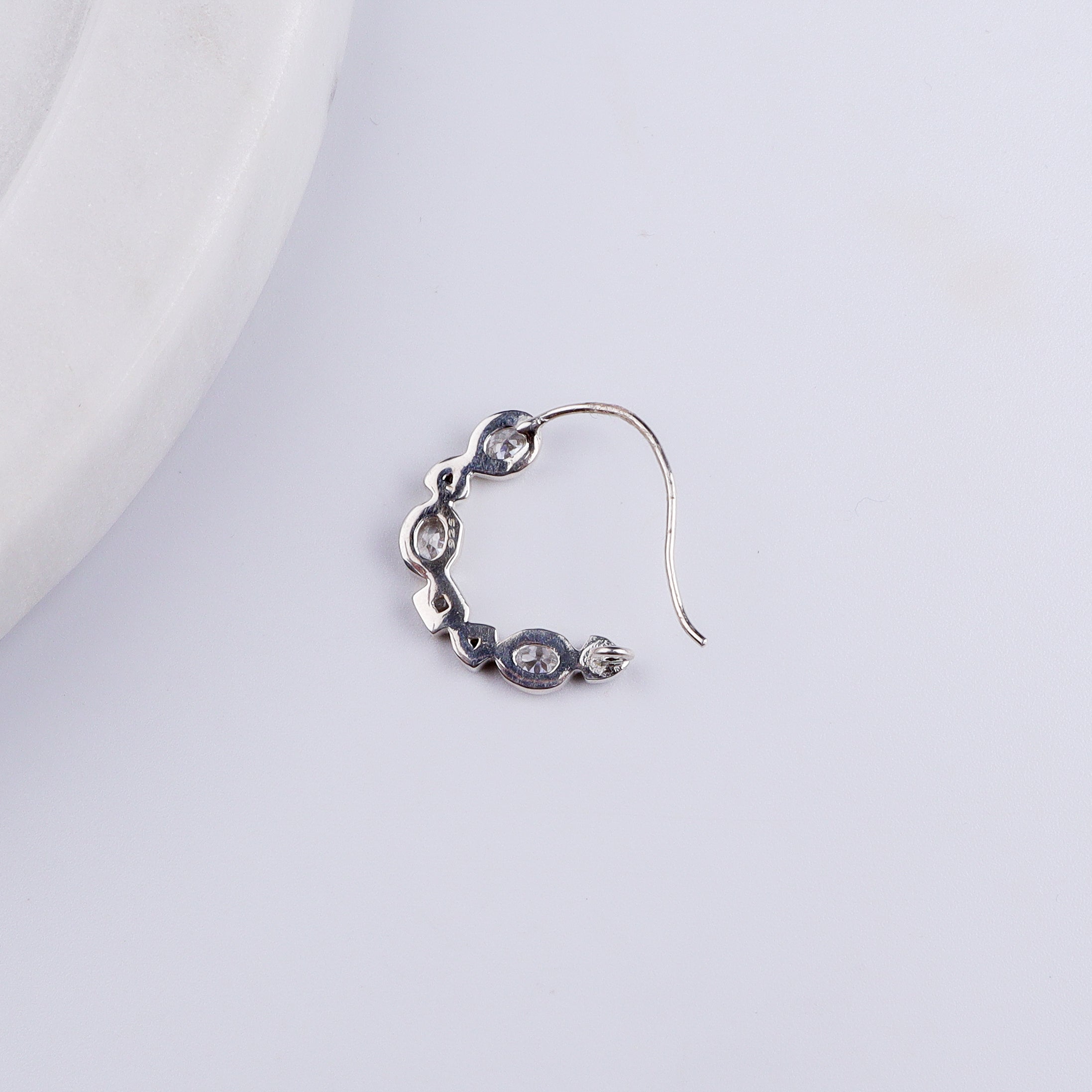 Silver CZ Nath Stones (Left, Pierced) | 92.5 Silver
