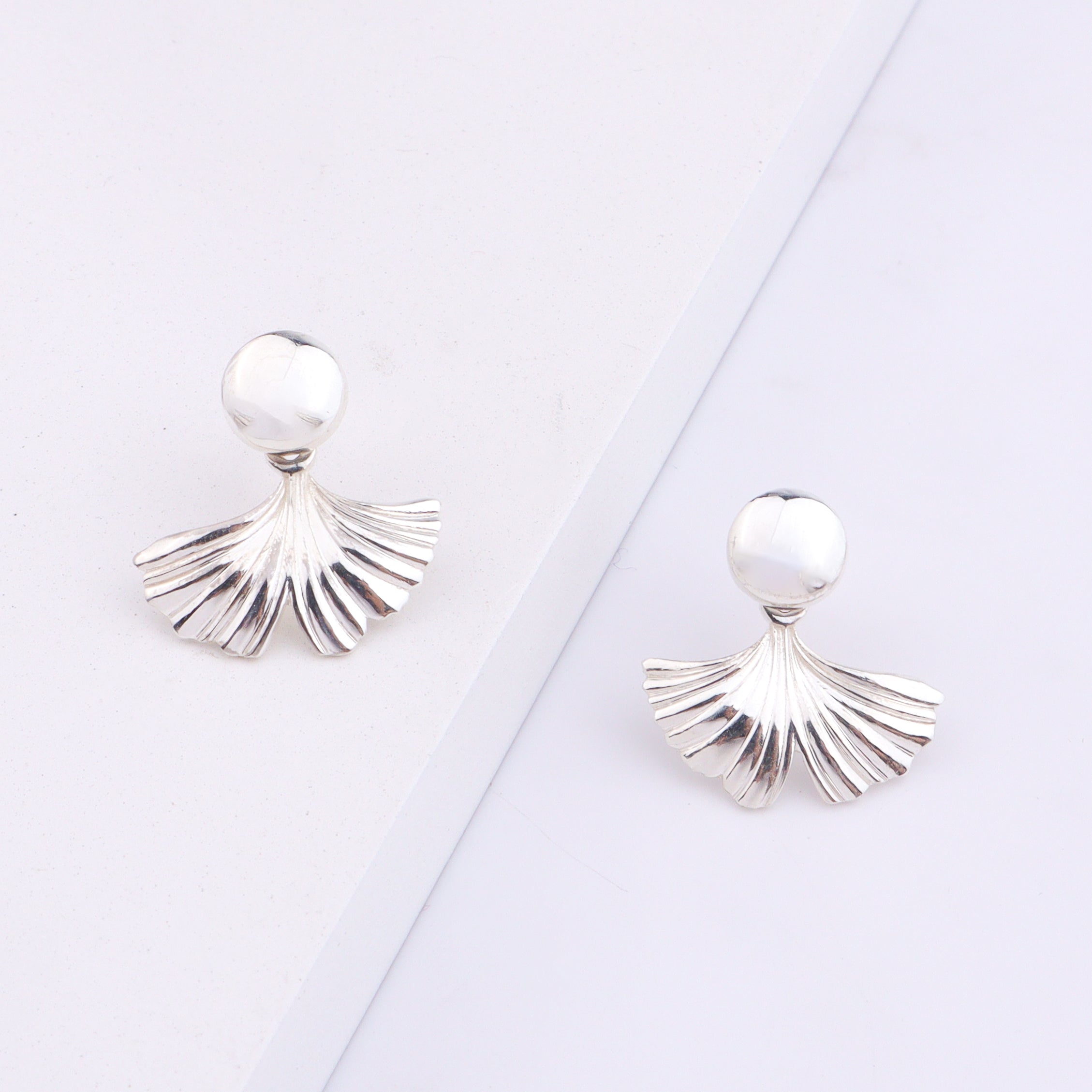 Ginkgo Leaf Jacket Earring