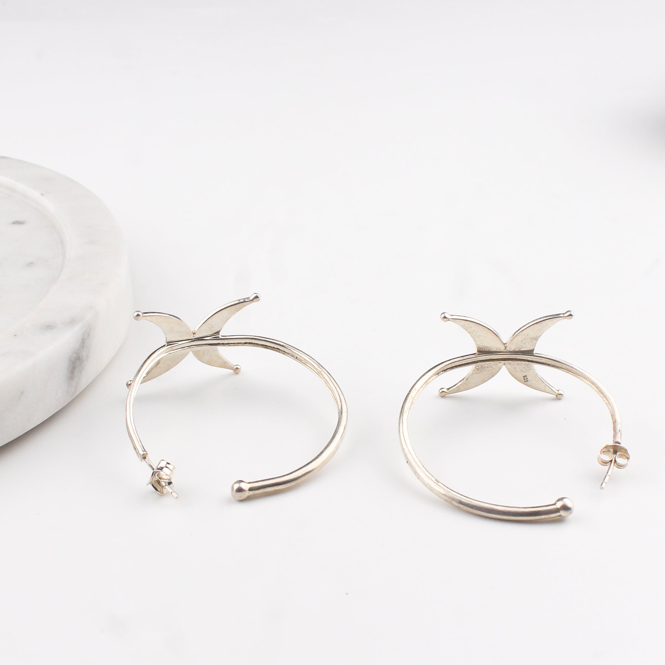Silver Chandrakor Hoops