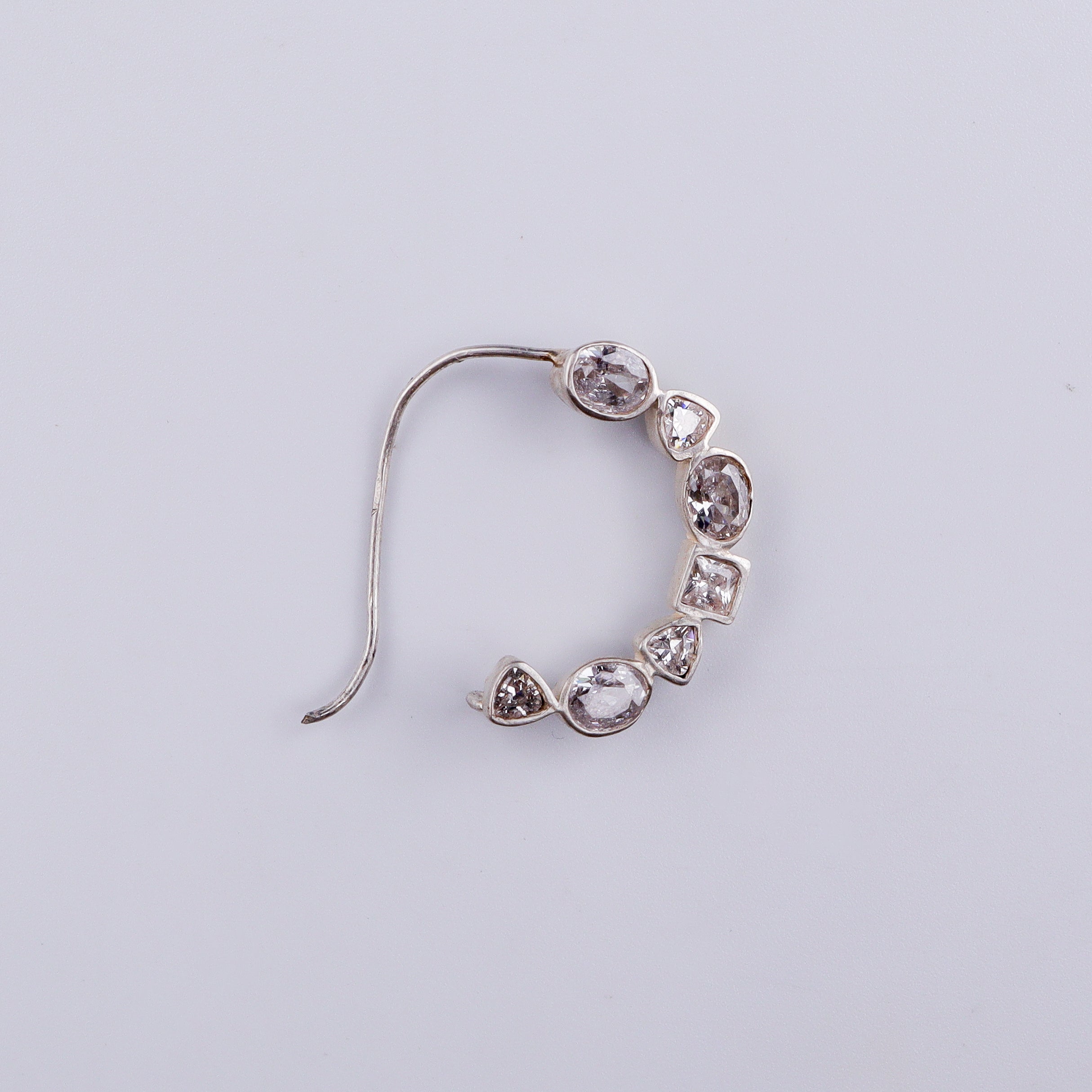 Silver Small Nath Stones | CZ | 92.5 Silver | (Left, Pierced)
