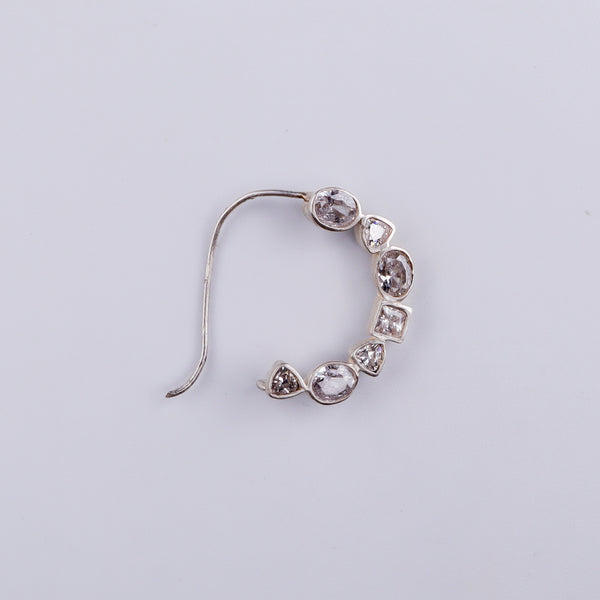 Silver Small Nath Stones | CZ | 92.5 Silver | (Left, Pierced)
