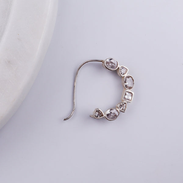 Silver Small Nath Stones | CZ | 92.5 Silver | (Left, Pierced)