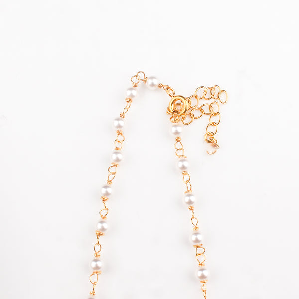 Silver Coin Necklace Gold Plated with Pearls
