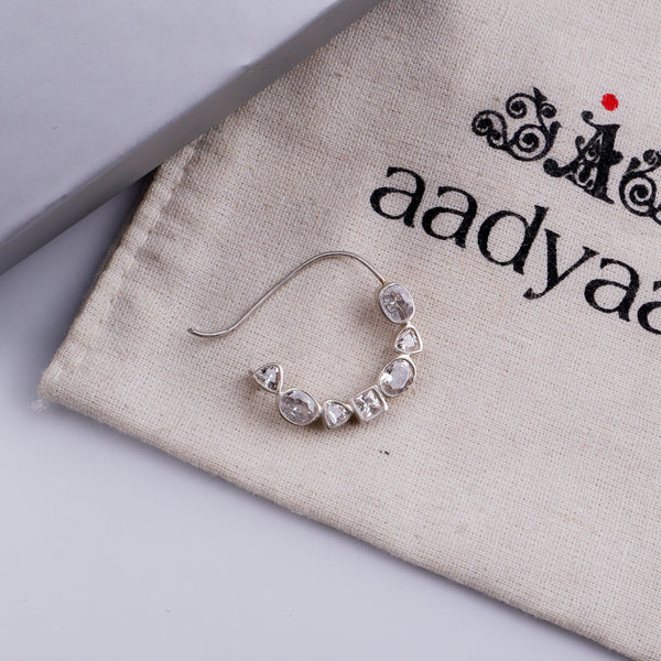 Silver Small Nath Stones | CZ | 92.5 Silver | (Left, Pierced)
