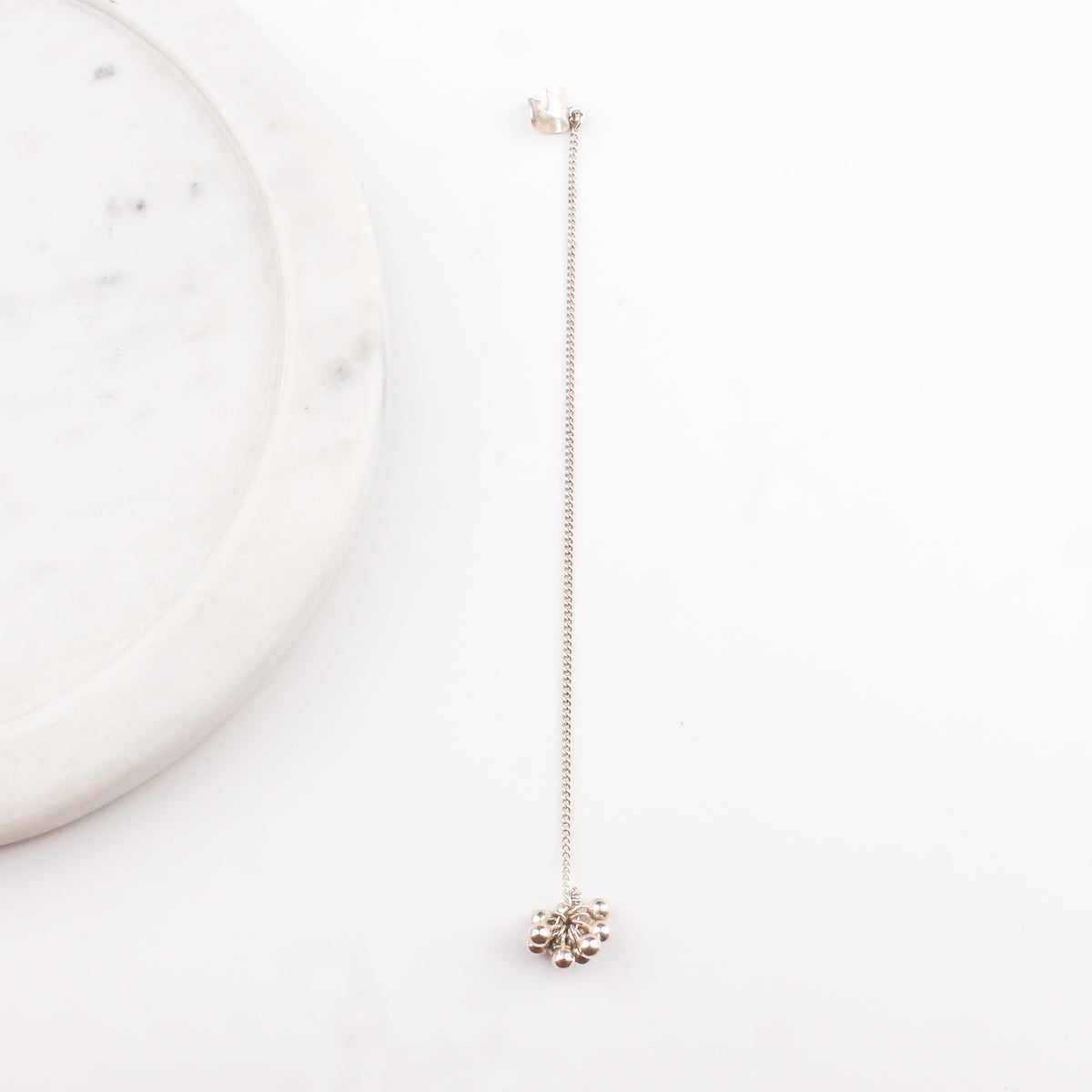 Silver Ghungroo Bunch Earcuff Plain Clip-on