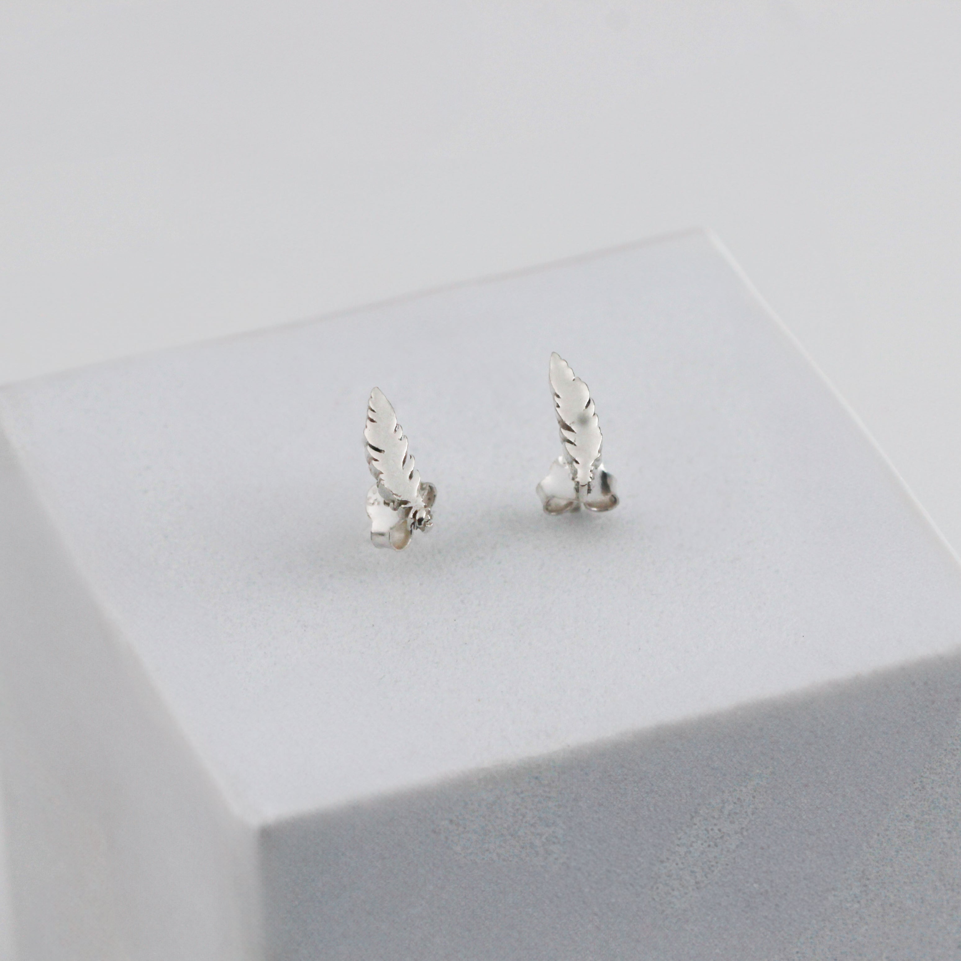 Silver Feather Stud