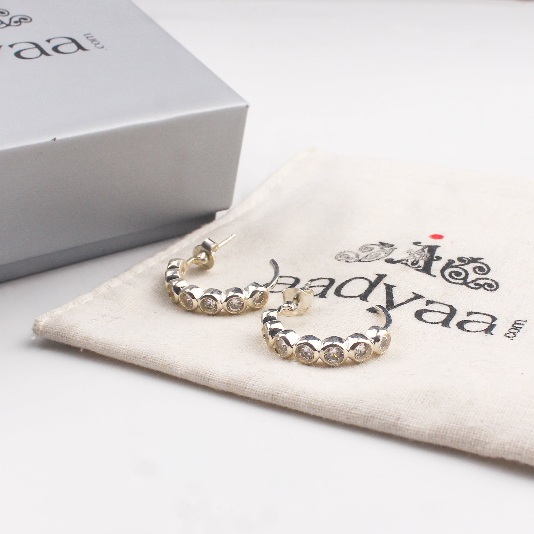 Silver Zircon Hoops | CZ | 92.5 Silver