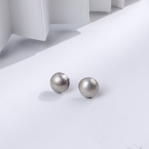Small Dome Silver Earrings