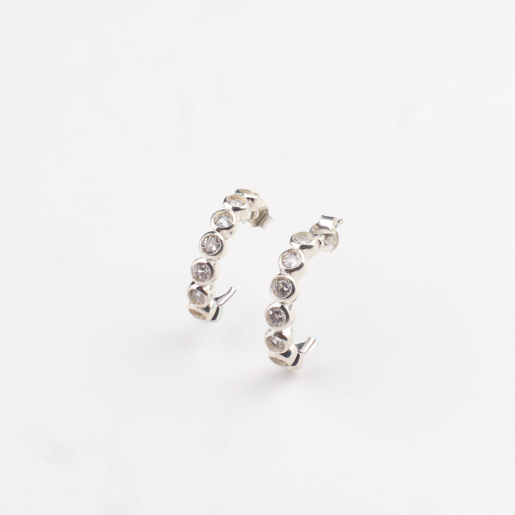 Silver Zircon Hoops | CZ | 92.5 Silver