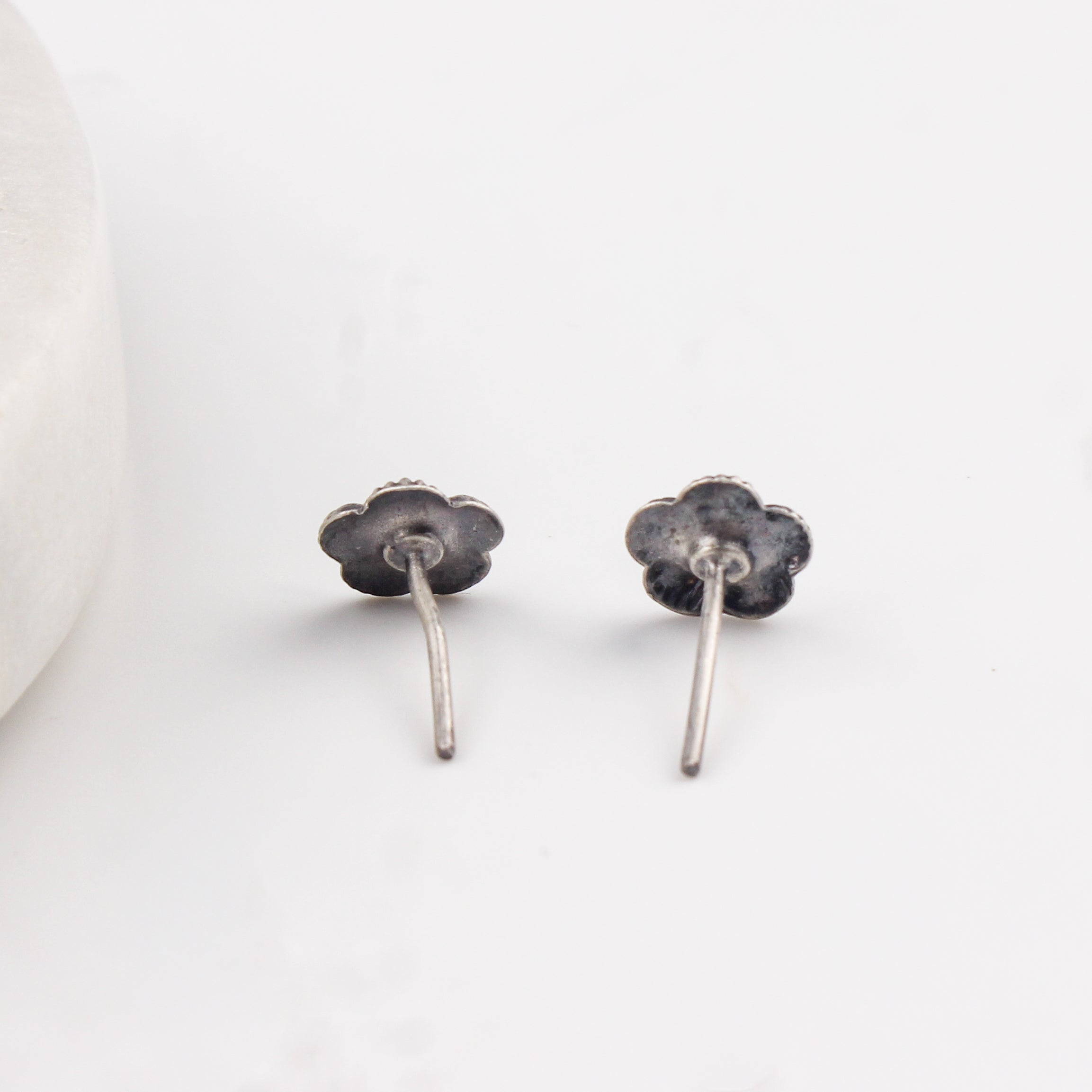 Jaswand Petals Silver Earrings