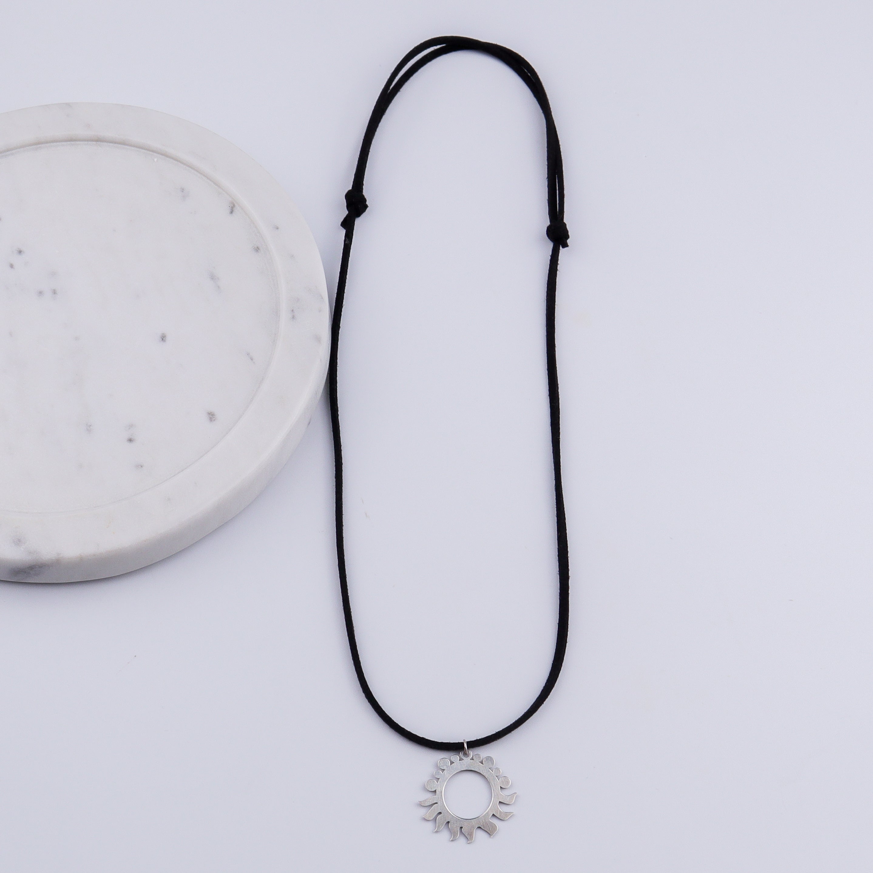 Silver Sun Necklace for Men