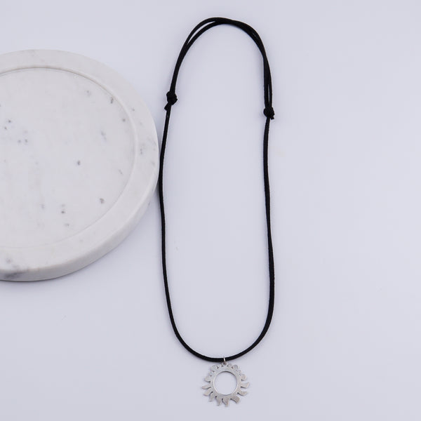 Silver Sun Necklace for Men