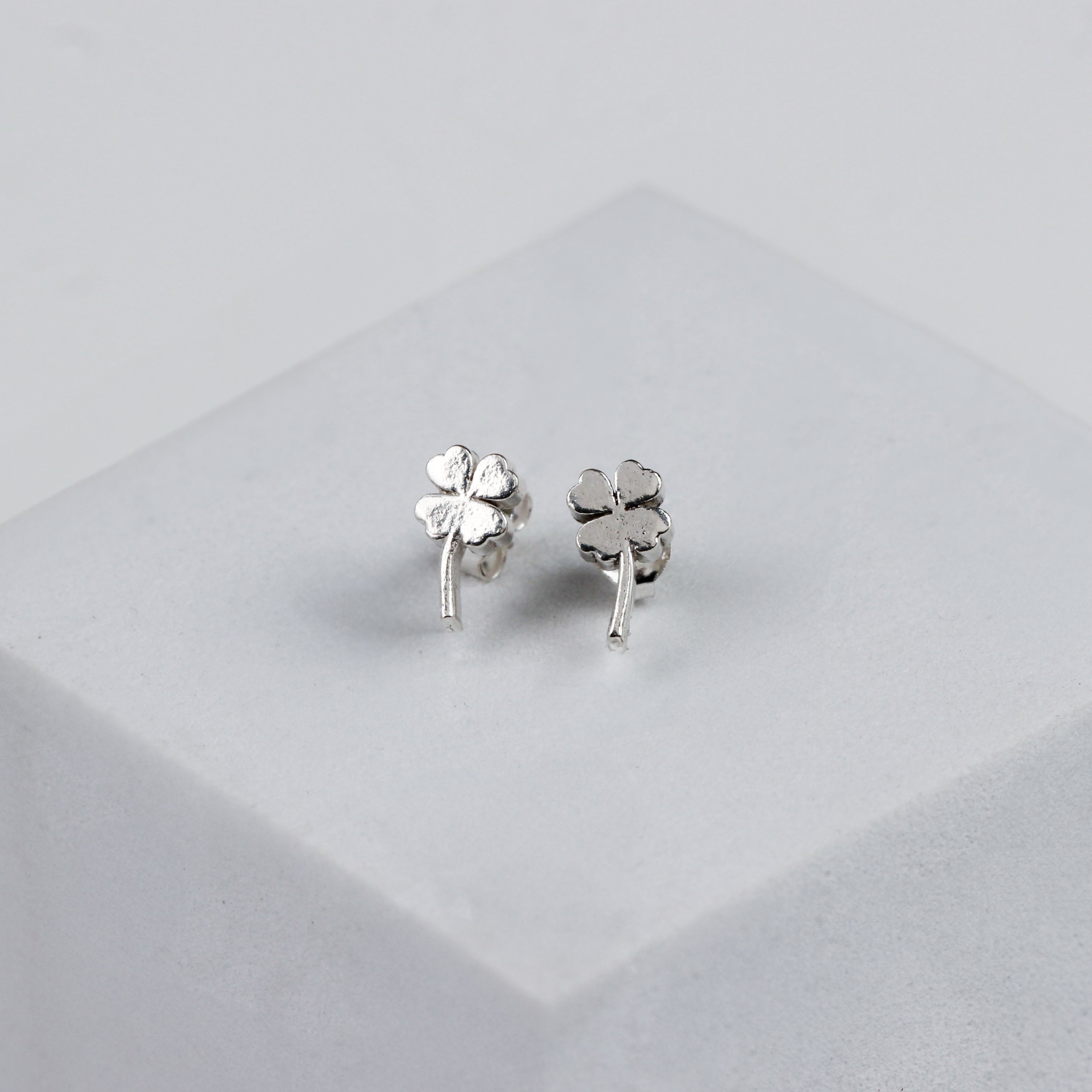 Silver Clover Leaf Stud
