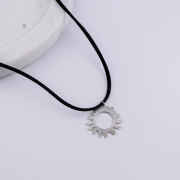 Silver Sun Necklace for Men