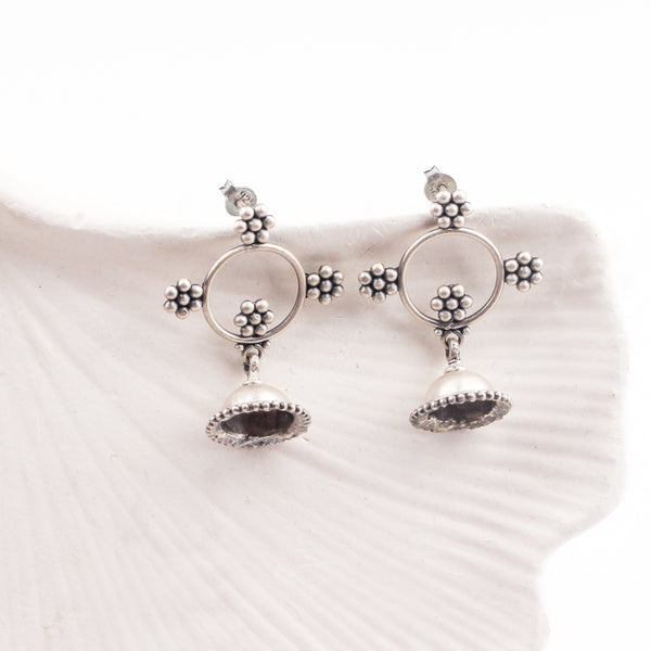 Silver Kudi Hoop Jhumki - Small size