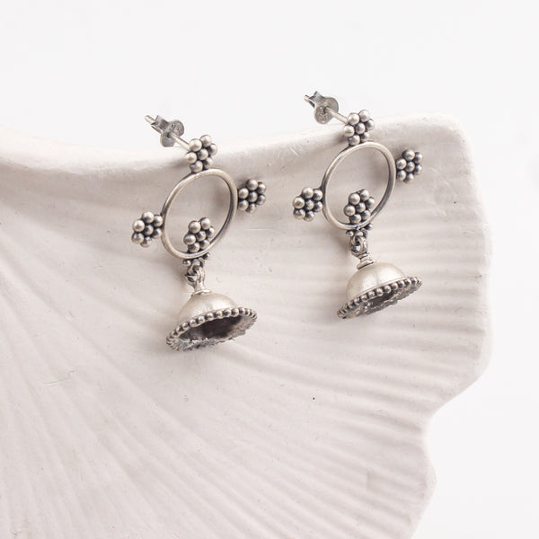 Silver Kudi Hoop Jhumki - Small size