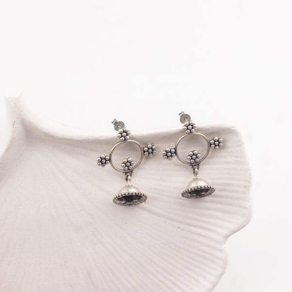 Silver Kudi Hoop Jhumki - Small size