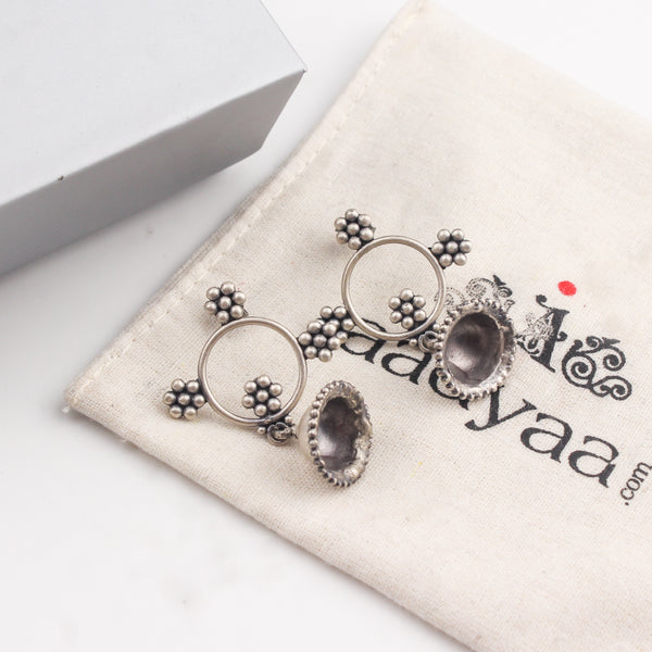 Silver Kudi Hoop Jhumki - Small size