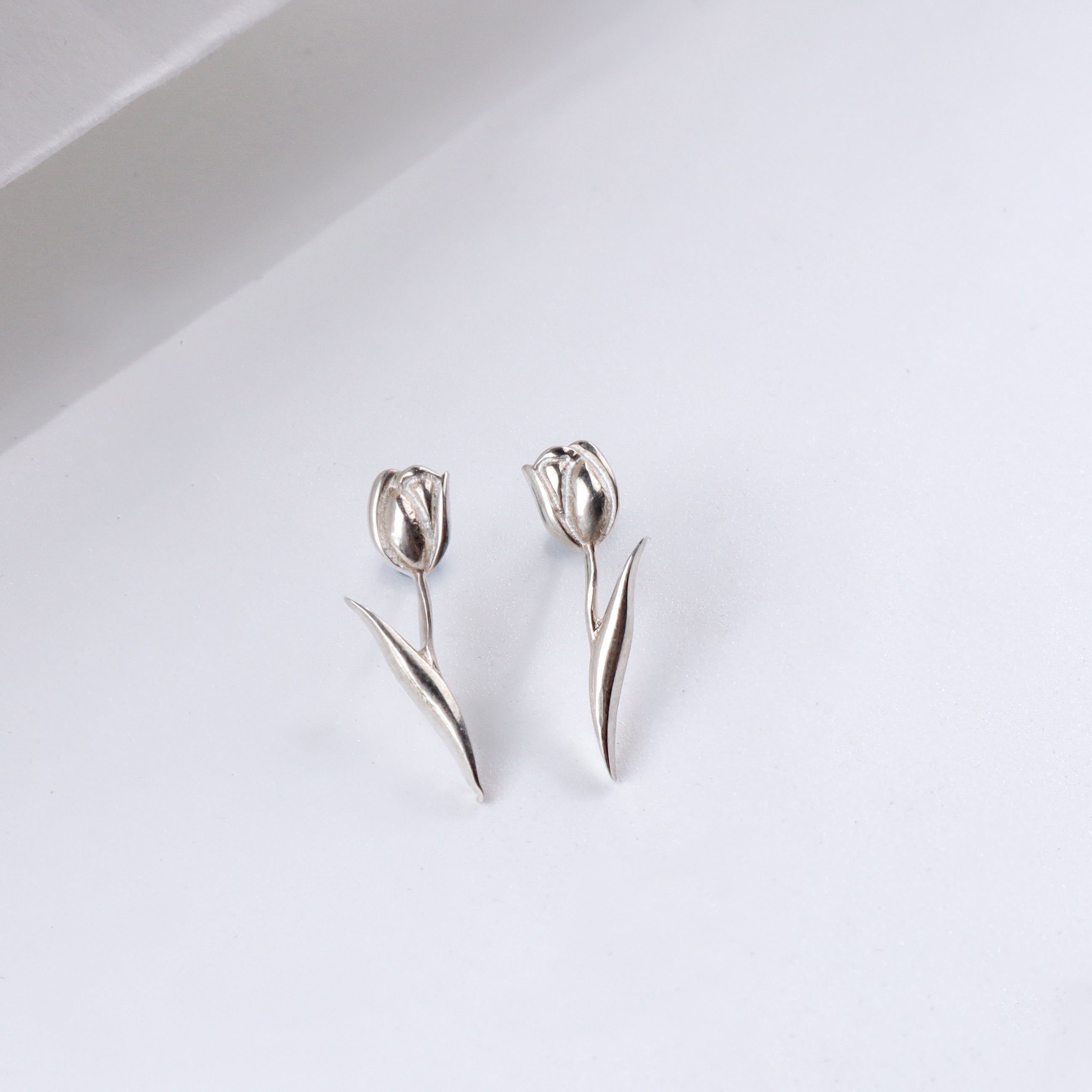 Silver Tulip Earrings