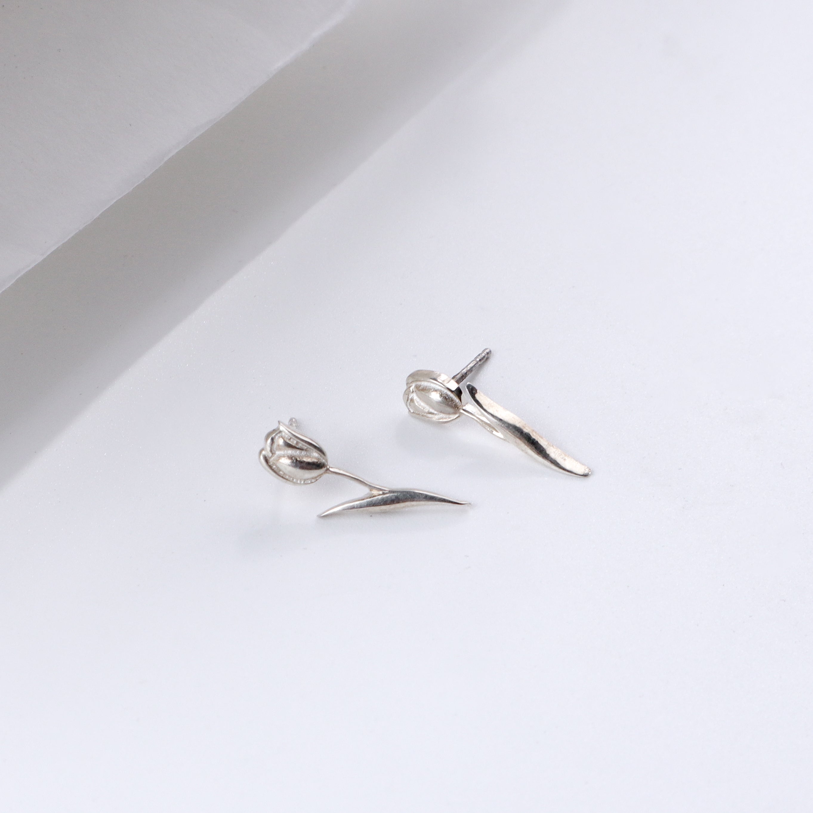 Silver Tulip Earrings