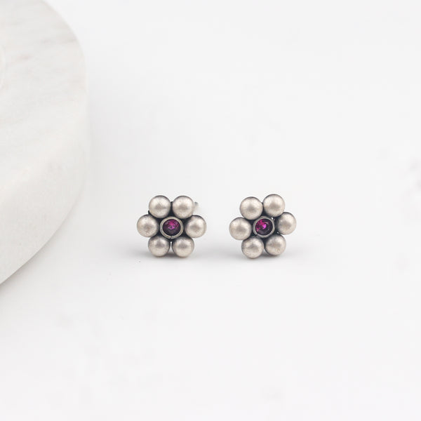 Kudi with pink stone earrings - Small