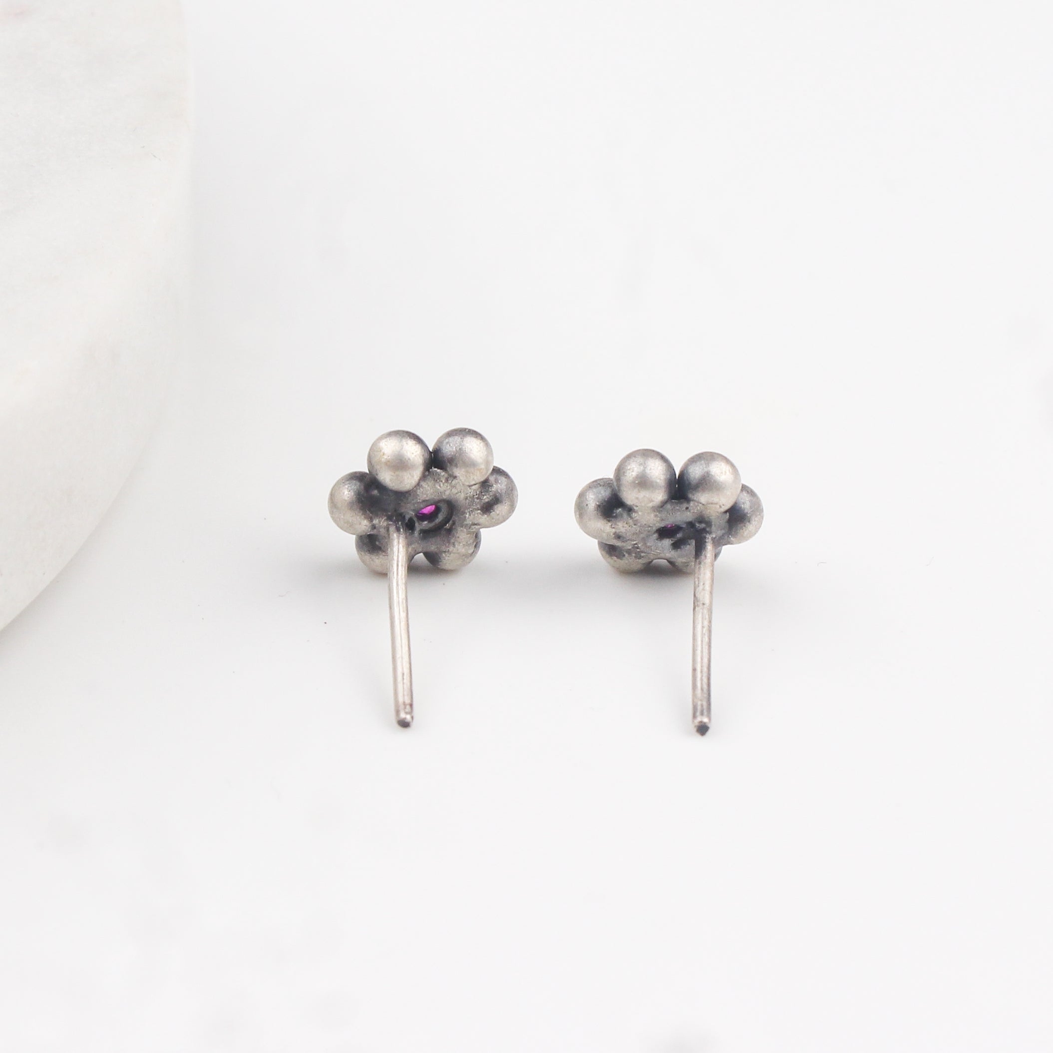 Kudi with pink stone earrings - Small