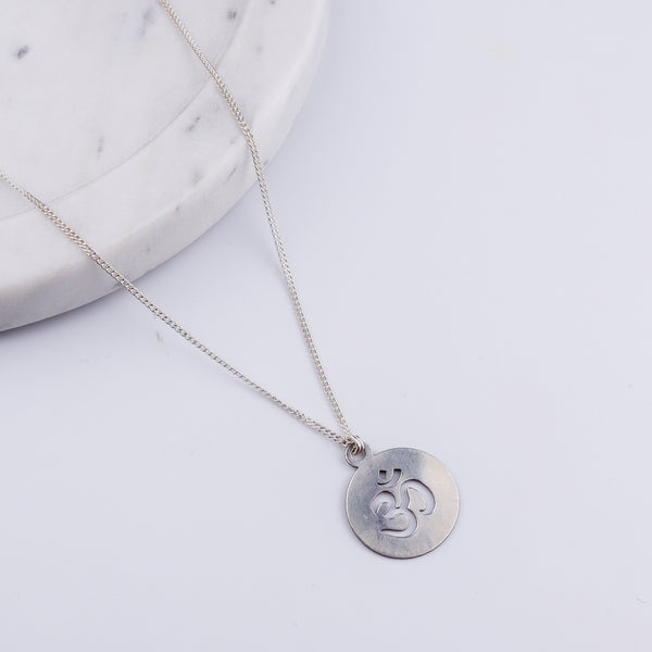 Om Pendant with Silver Chain for Men