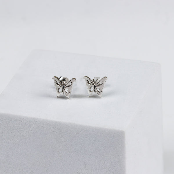 Sterling silver butterfly studs for women