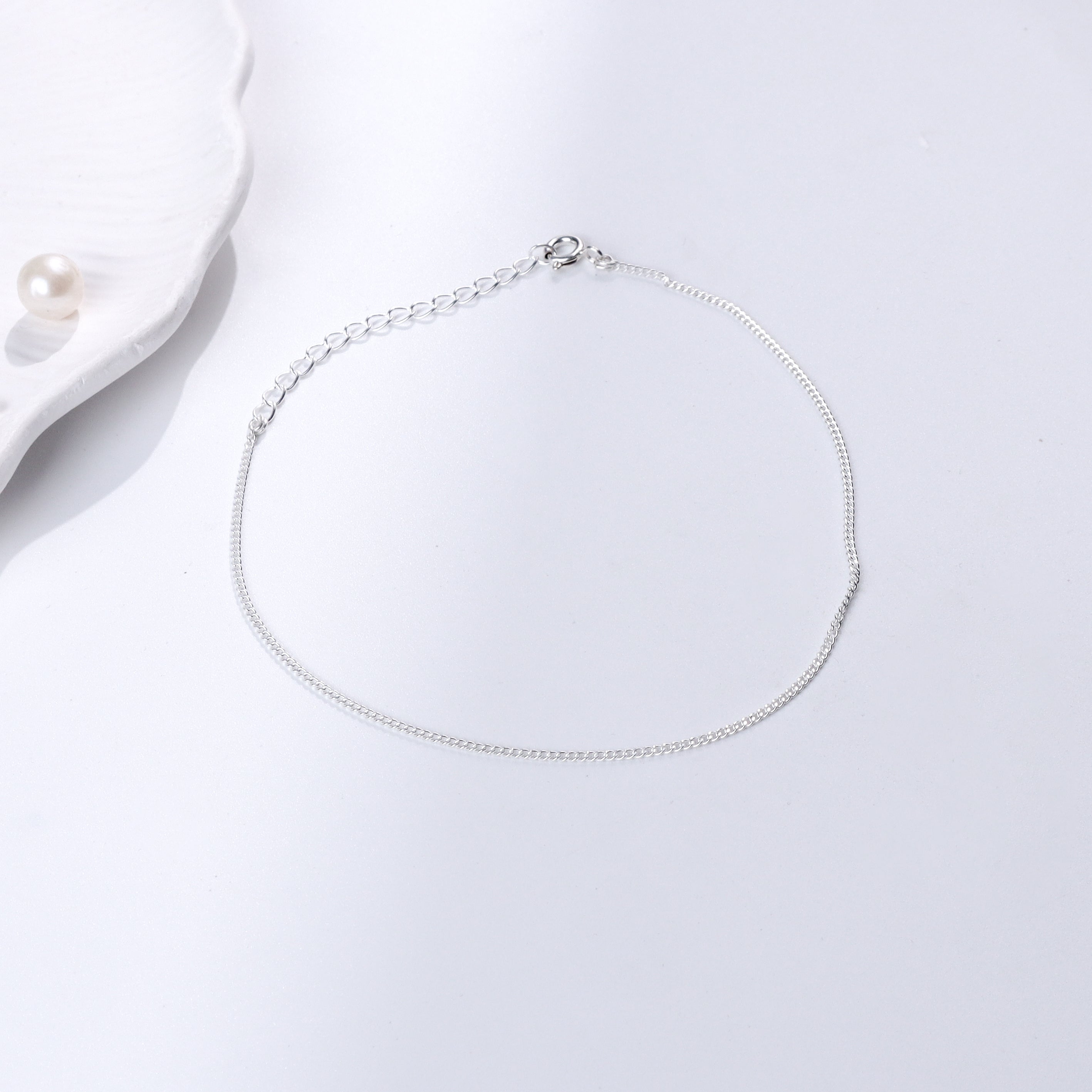 Plain Silver Chain Anklet