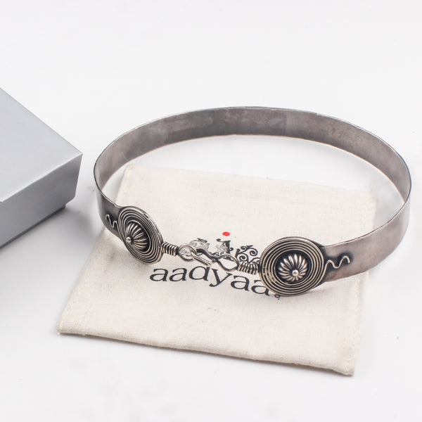 Chitaak: Silver Choker Necklace (Oxidised Finish) | 92.5 Silver (Made to Order)