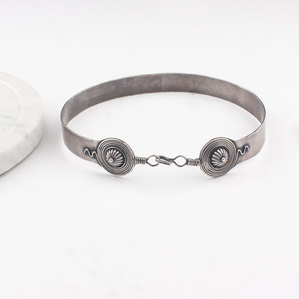 Chitaak: Silver Choker Necklace (Oxidised Finish) | 92.5 Silver (Made to Order)