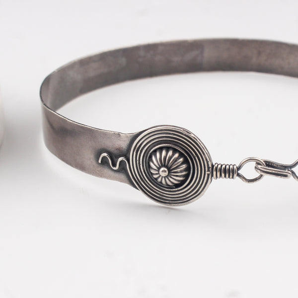 Chitaak: Silver Choker Necklace (Oxidised Finish) | 92.5 Silver (Made to Order)