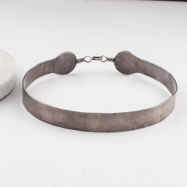 Chitaak: Silver Choker Necklace (Oxidised Finish) | 92.5 Silver (Made to Order)