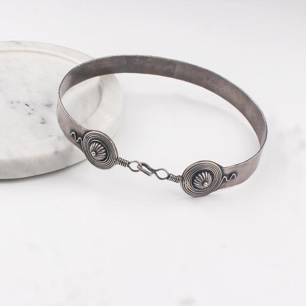 Chitaak: Silver Choker Necklace (Oxidised Finish) | 92.5 Silver (Made to Order)