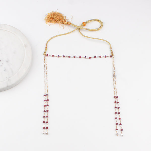 Garnet Mundavali |  92.5 Silver | 22K Gold Plated