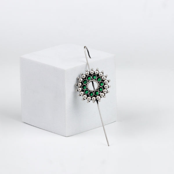 Green Karwar Motif Single Earcuff