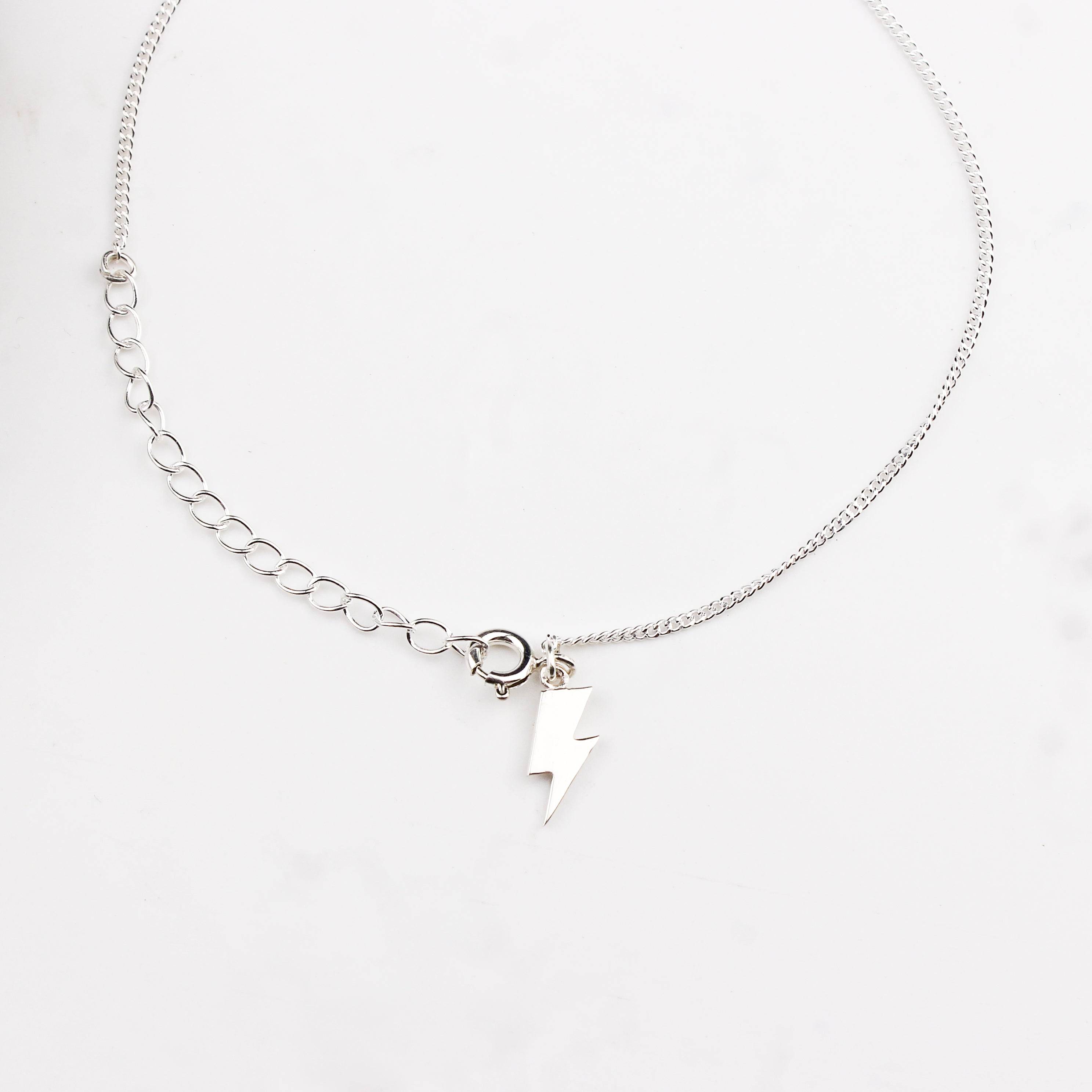 Weather-inspired storm charm silver anklet