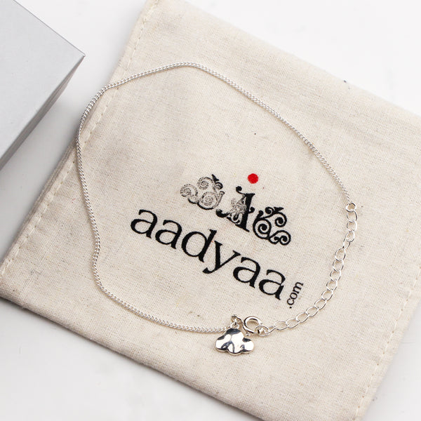 92.5 sterling silver chain anklet with cloud charm