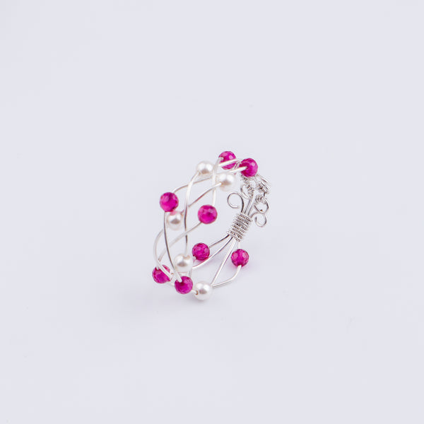 Ruby & Pearl Twisted Ring (Project Handmade)