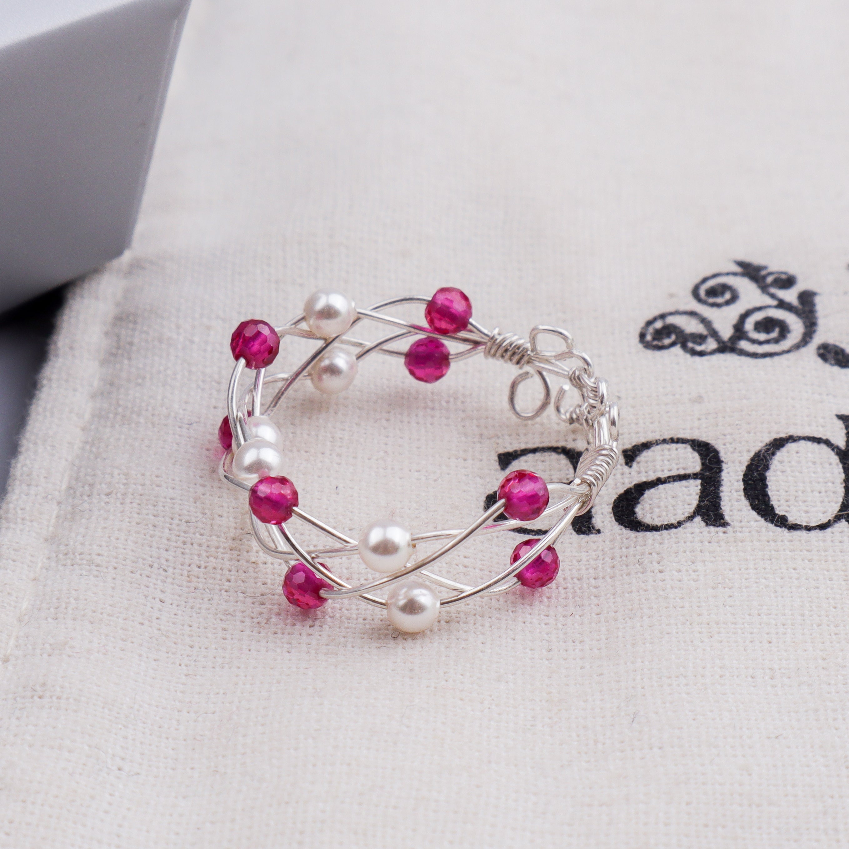 Ruby & Pearl Twisted Ring (Project Handmade)