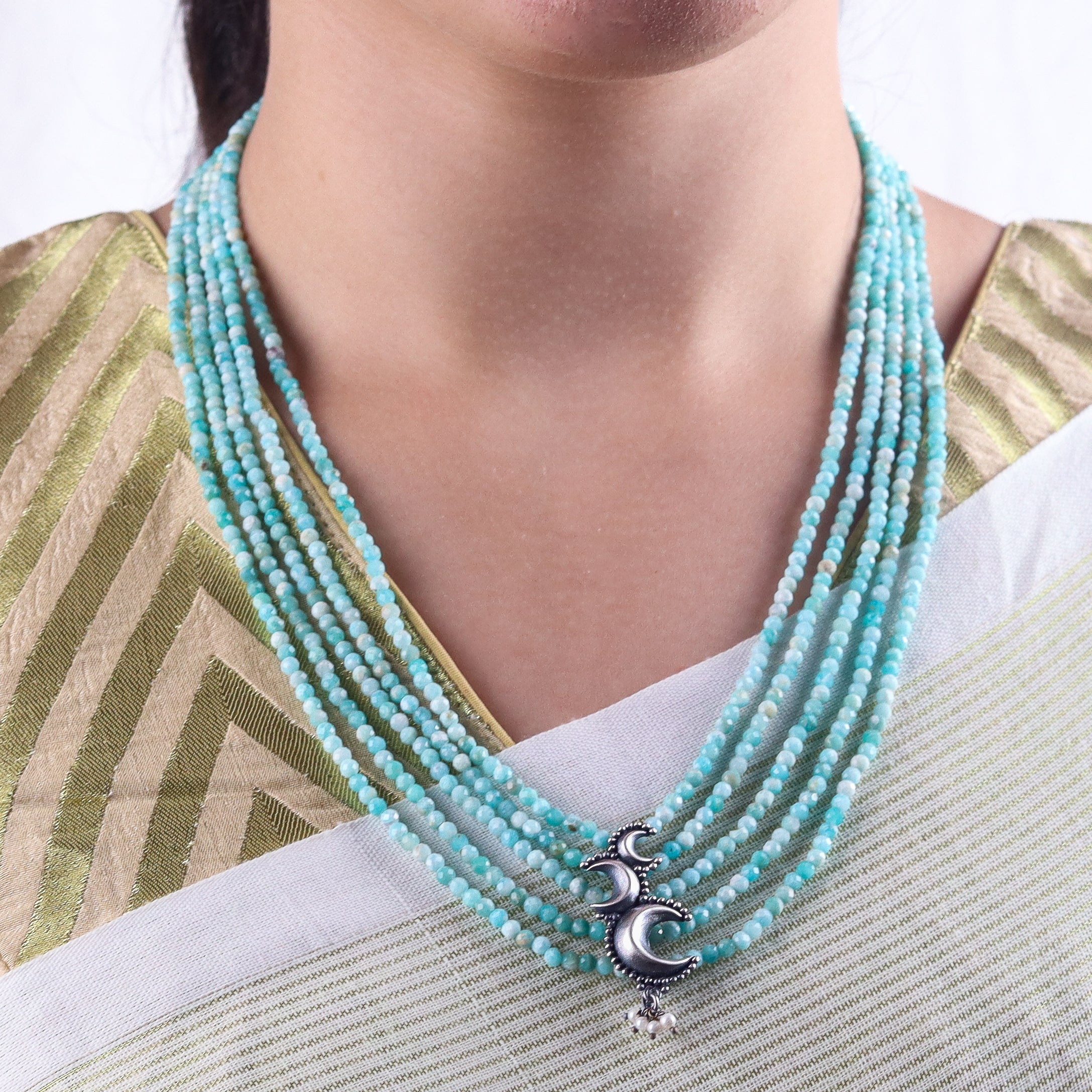 Silver Chandrakor Amazonite Necklace