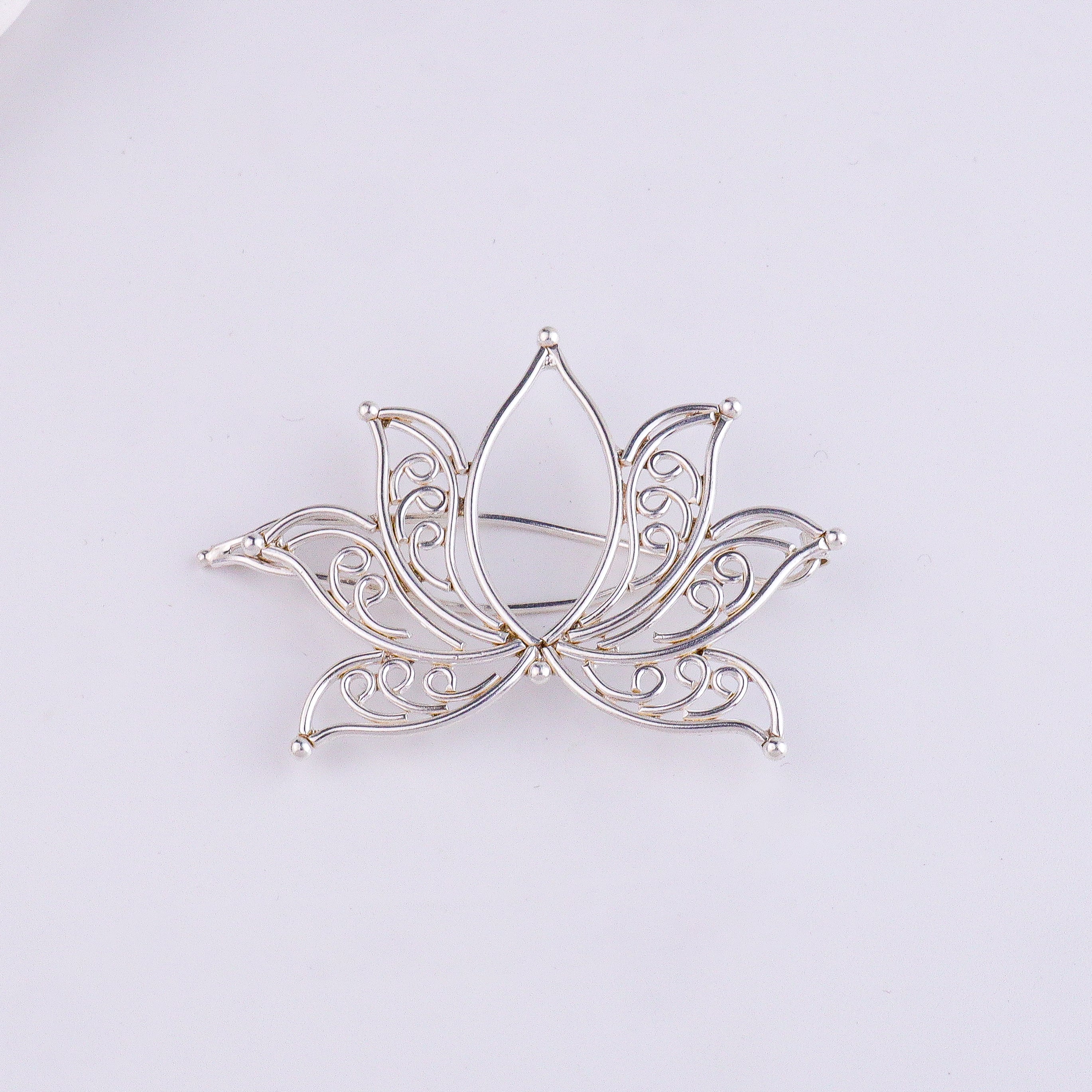 Lotus Flower Hairpin | 92.5 Sterling Silver | Aadyaa