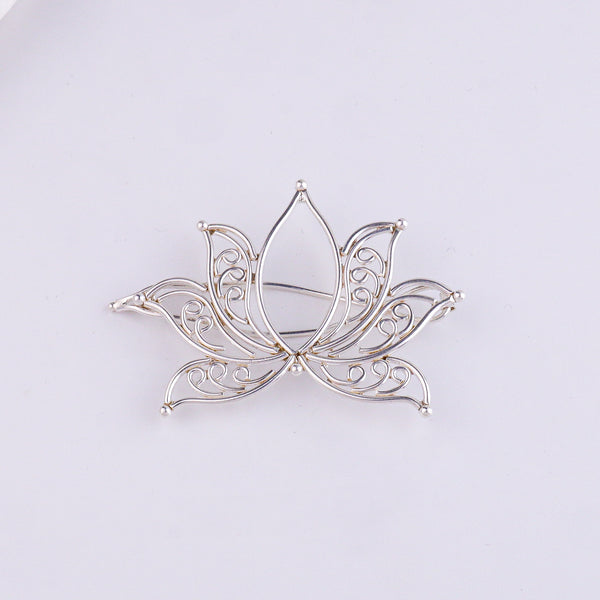 Lotus Flower Hairpin | 92.5 Sterling Silver | Aadyaa