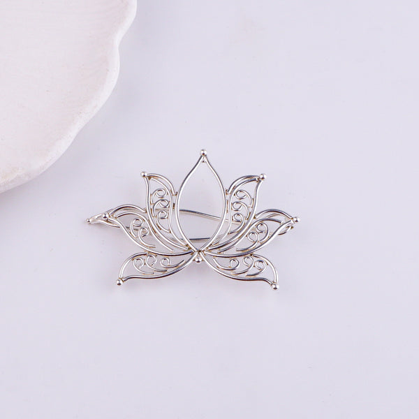 Lotus Flower Hairpin | 92.5 Sterling Silver | Aadyaa