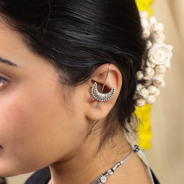 Silver Chandrakor Single Earcuff