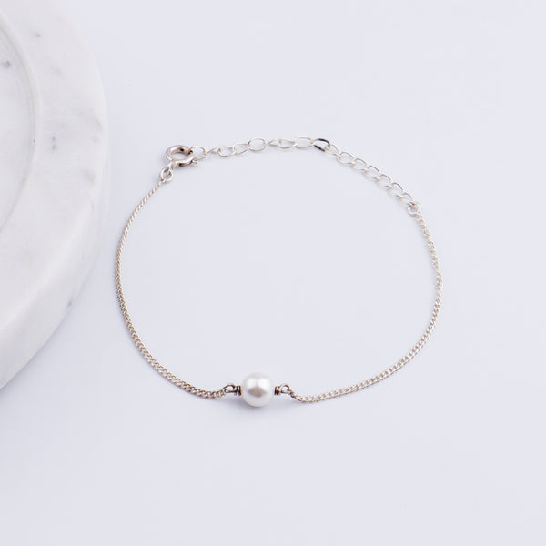 Classic Single Pearl Bracelet | 92.5 Sterling Silver